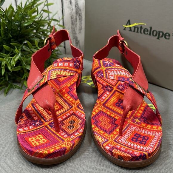 Antelope Rey Leather Toe Post Sandals Size 39 - Picture 4 of 9